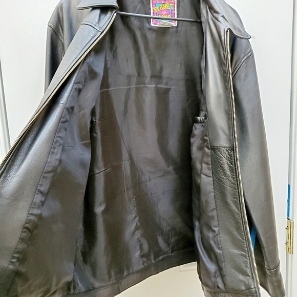 Vintage M & M Planet Mars 1999 Blk Leather Jacket - Picture 3 of 6